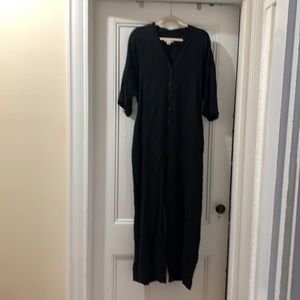 Anthropologie Velvet brand XL black linen jumpsuit